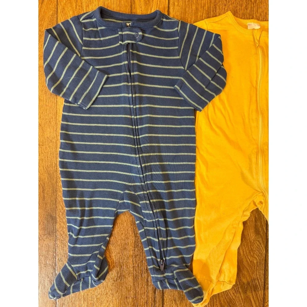 Baby Boy Sleepers 3/6 Months Lot Zipper Rompers Outfits Clothes Bundle Cotton